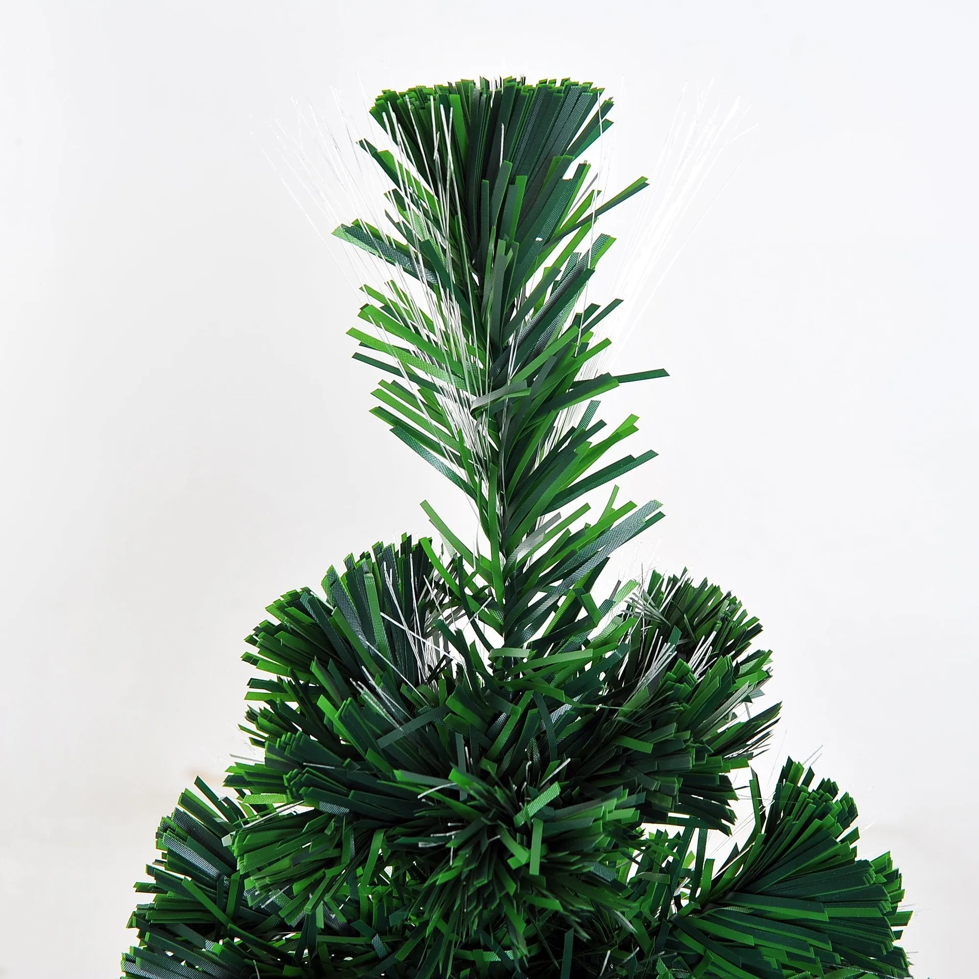 2FT Small Pre-Lit Fiber Optic Christmas Tree Artificial Spruce Tree Green