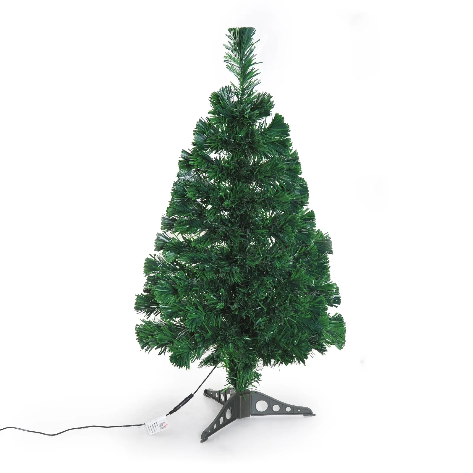 2FT Small Pre-Lit Fiber Optic Christmas Tree Artificial Spruce Tree Green