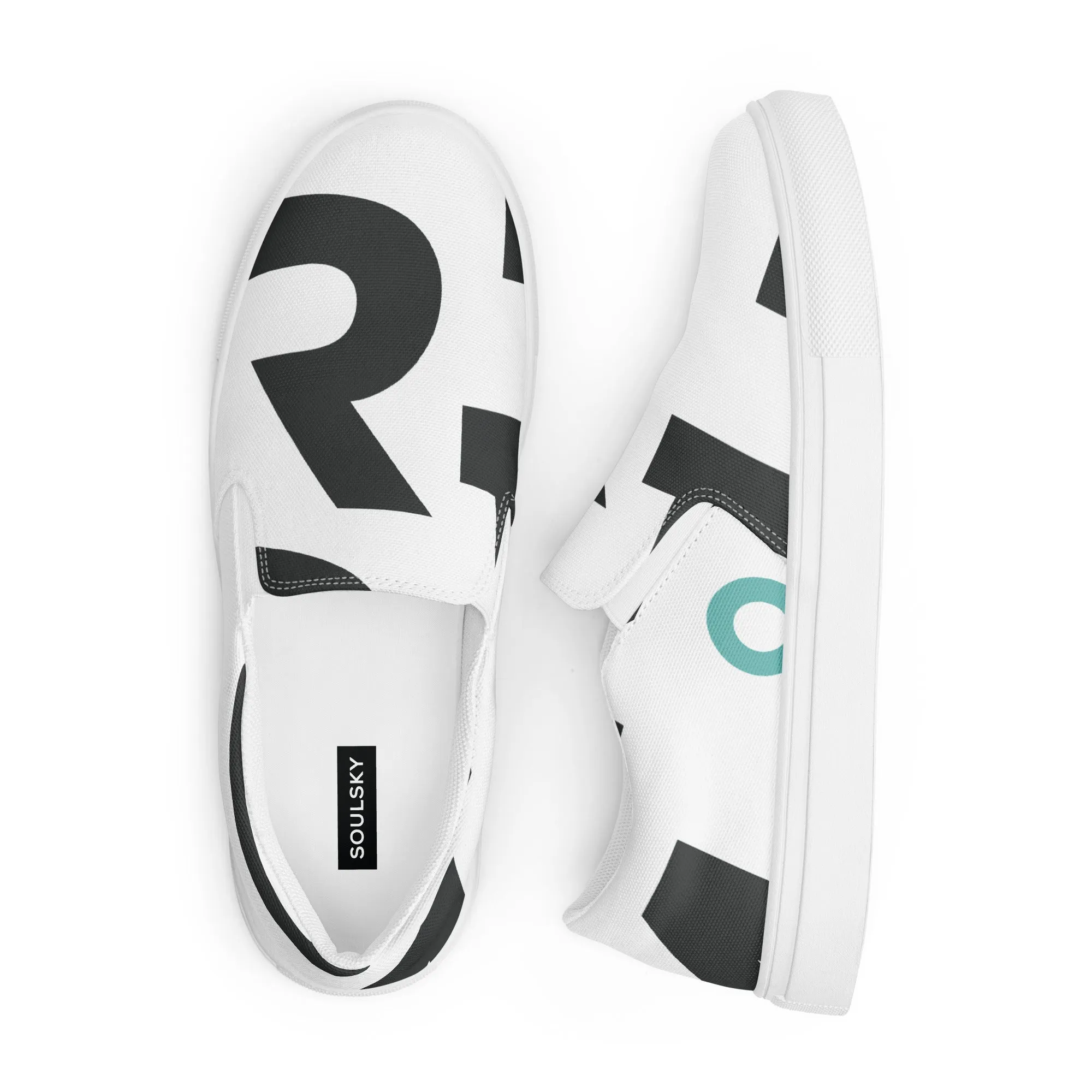 AFRICA IS THE FUTURE Men’s Slip-On Canvas Shoes (White)