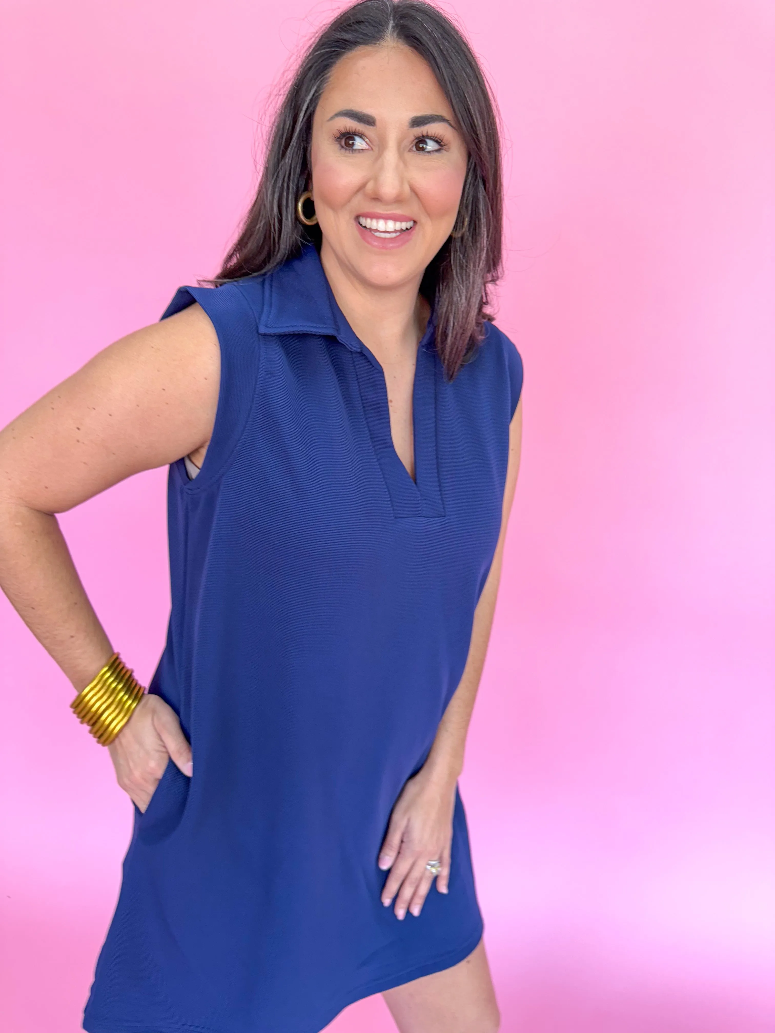 Carefree Confidence Dress - Navy