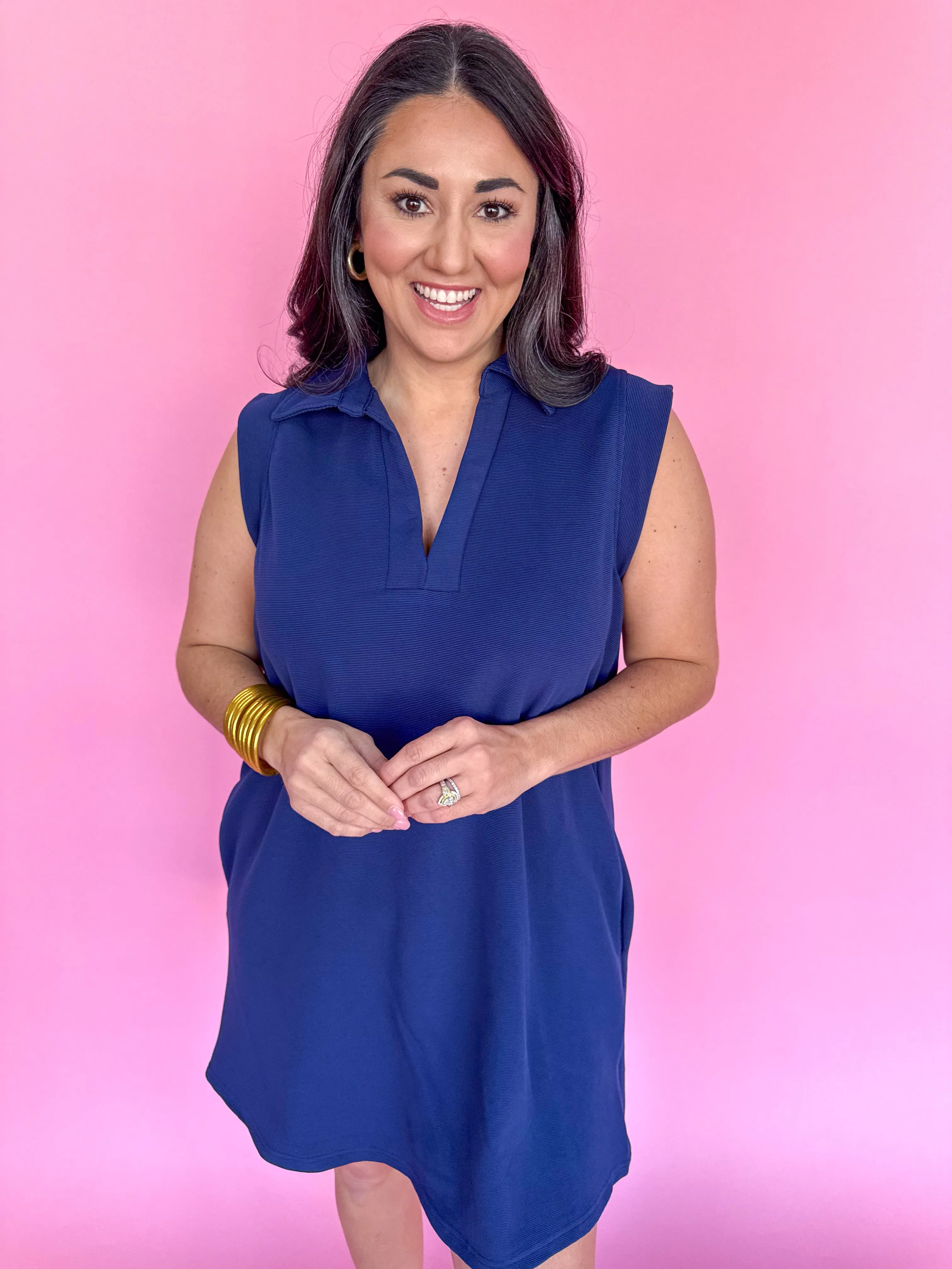 Carefree Confidence Dress - Navy