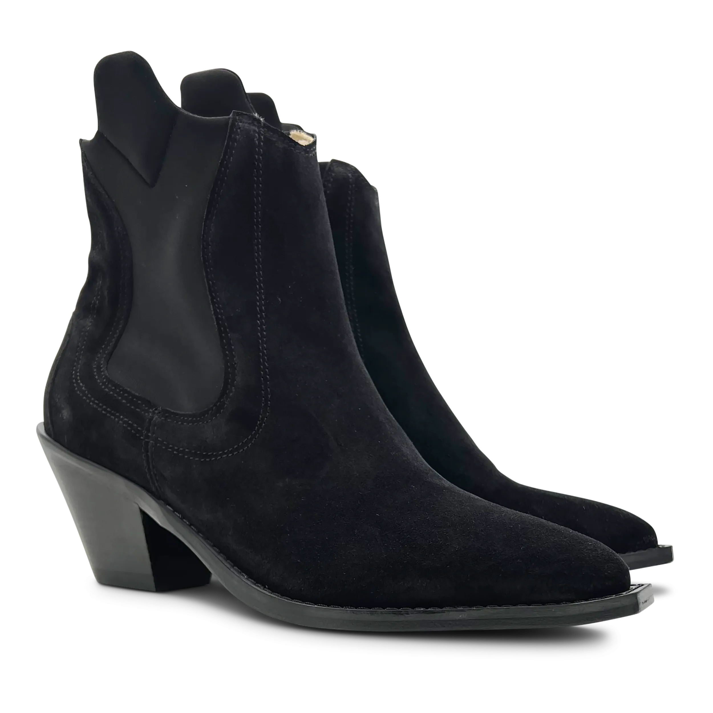 Chelsea Cowboy Boot in Black Suede