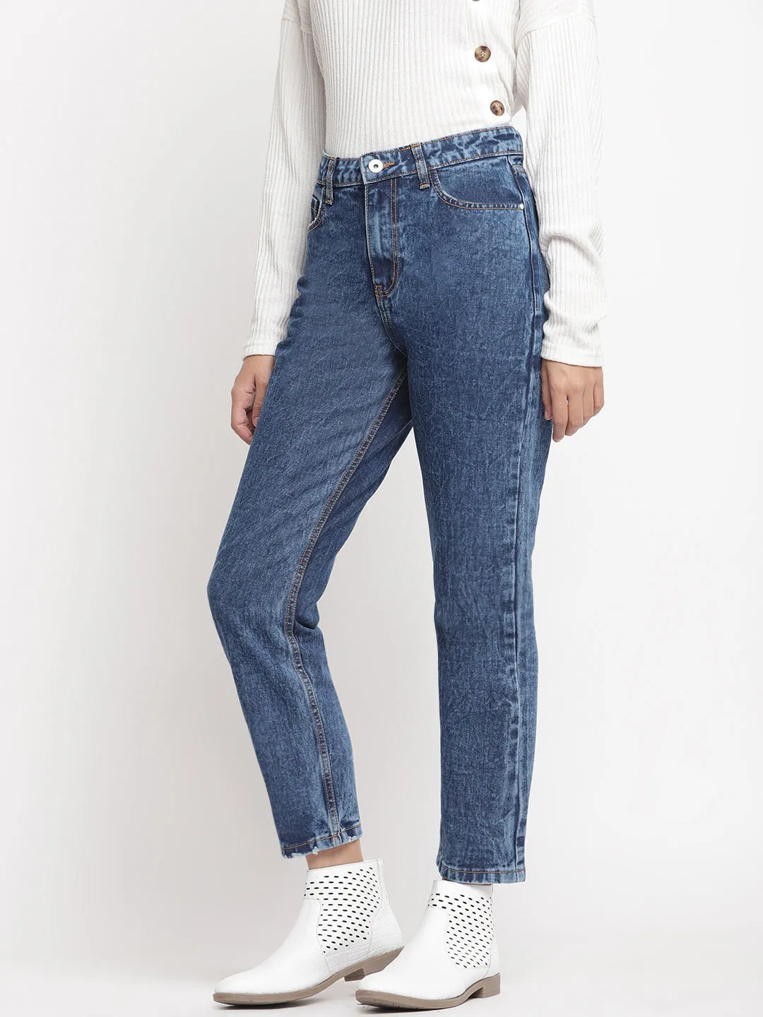 Dark Blue Mom Fit Jeans