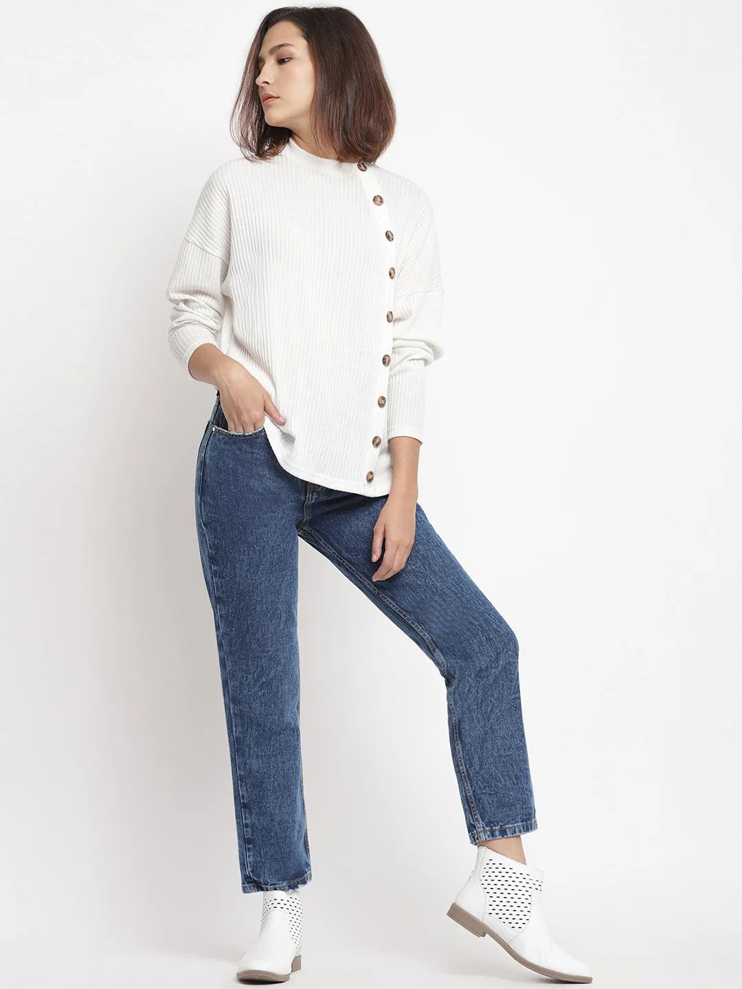 Dark Blue Mom Fit Jeans