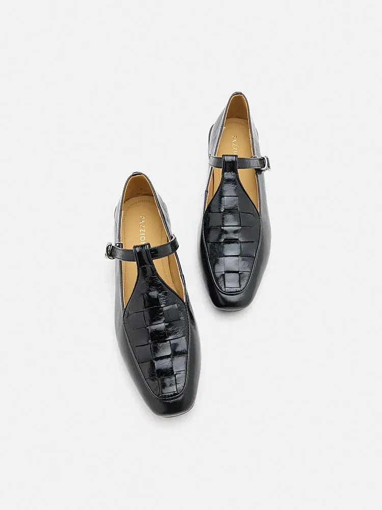 Feodora T-bar Weaved Loafer Flats