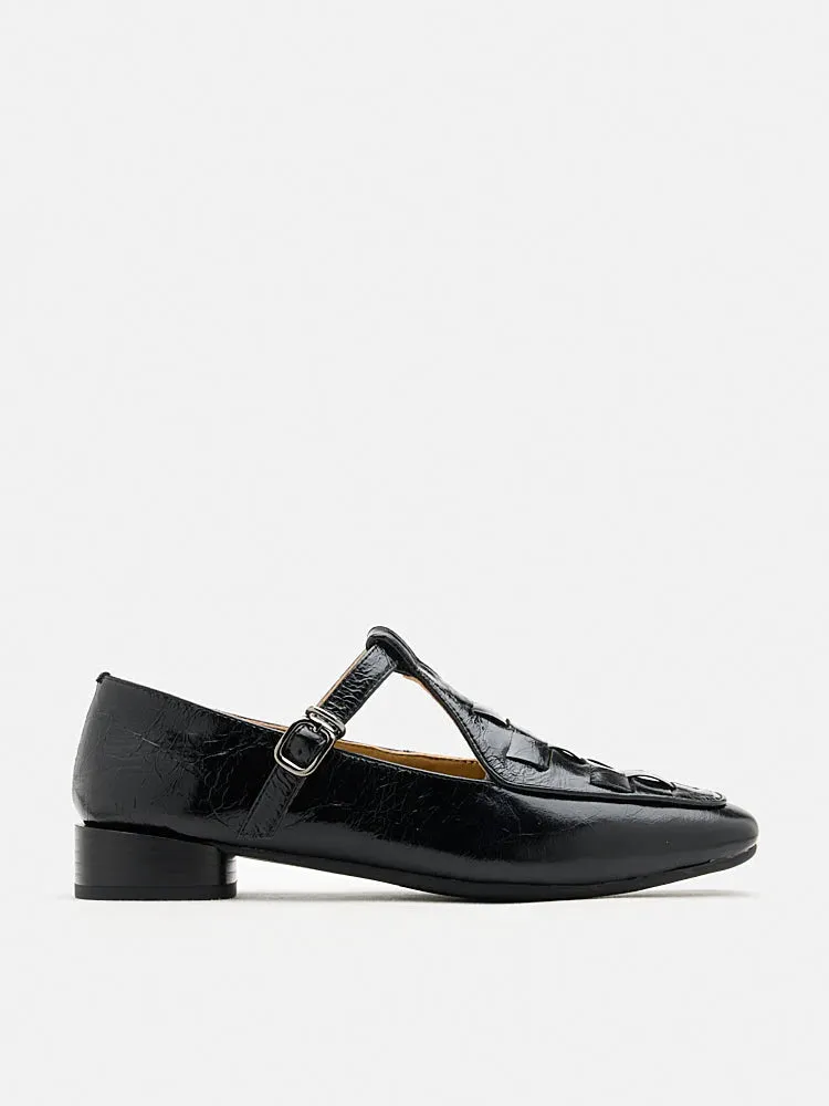 Feodora T-bar Weaved Loafer Flats