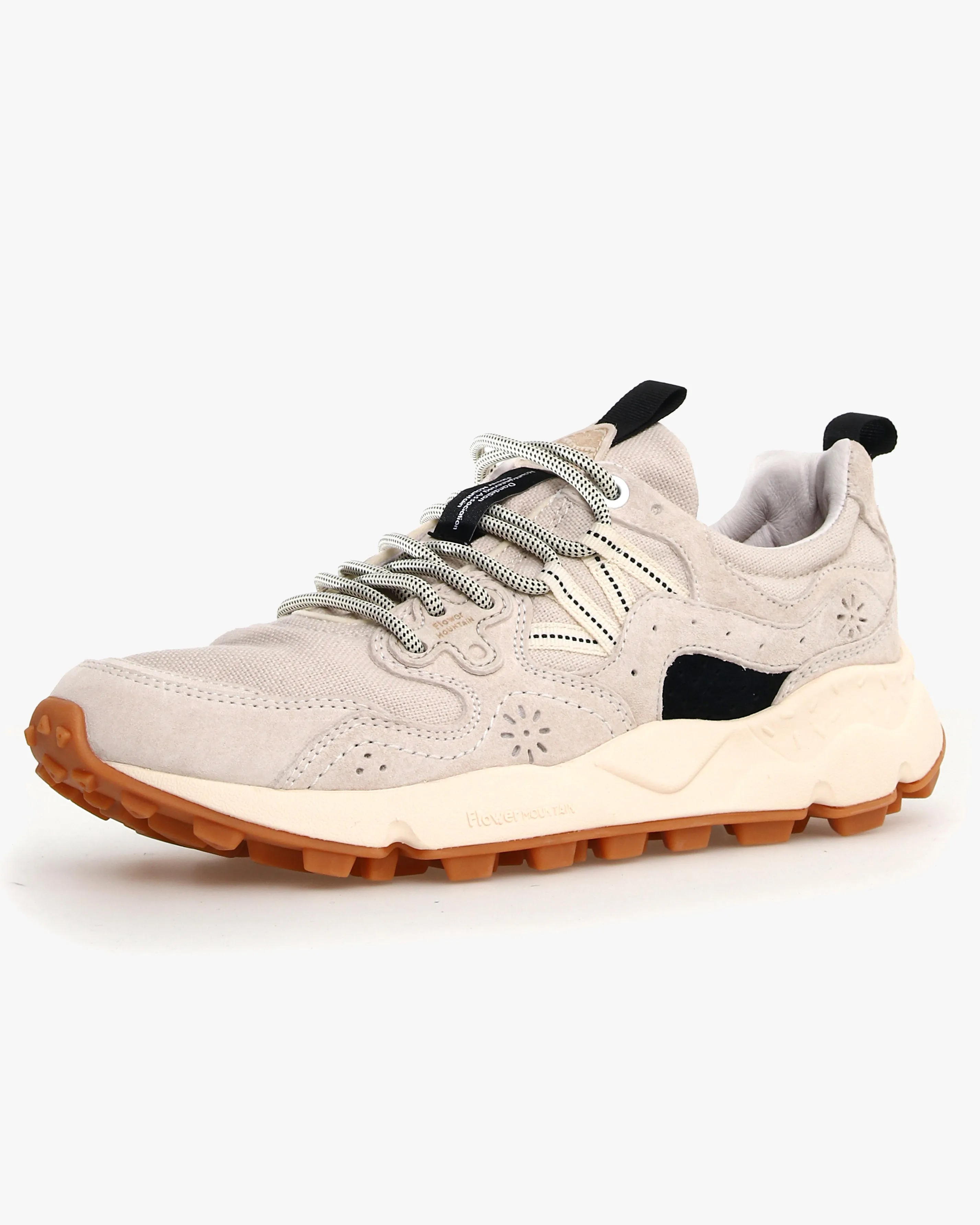 Flower Mountain Yamano 3 Suede & Cotton Cloth - Beige