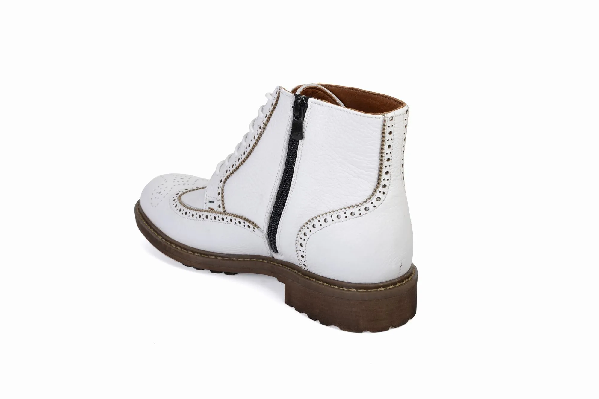 FOOT FEDERATION DERBY WINGTIP MENS BOOT WHITE