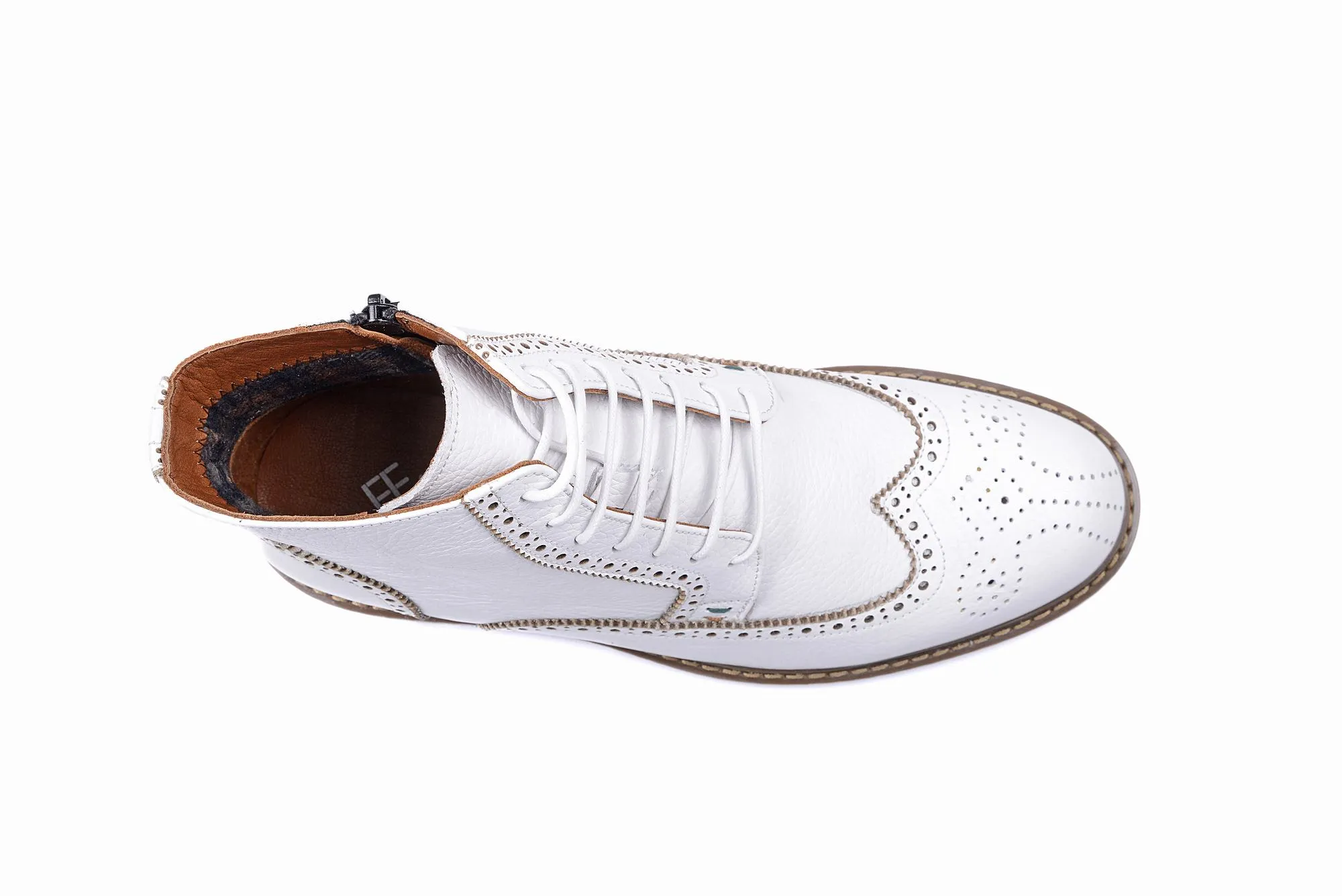 FOOT FEDERATION DERBY WINGTIP MENS BOOT WHITE