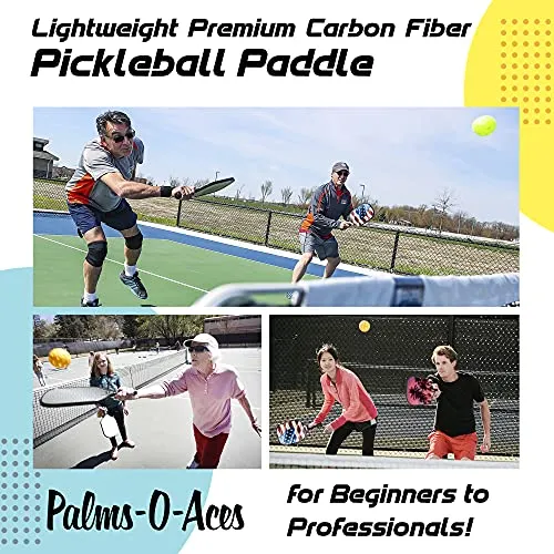 Graphite Pickleball Paddle with Cover - Lightweight Pickleball Racket for Beginners to Professionals - Optimized Grip Pickle Ball Racket for Indoor or Outdoor Sports - Meets USAPA Specs - Single