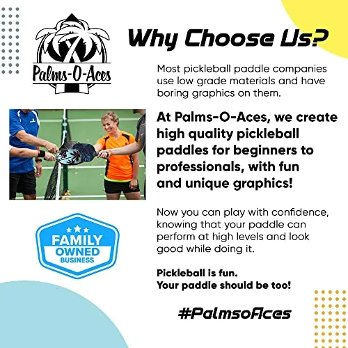 Graphite Pickleball Paddle with Cover - Lightweight Pickleball Racket for Beginners to Professionals - Optimized Grip Pickle Ball Racket for Indoor or Outdoor Sports - Meets USAPA Specs - Single