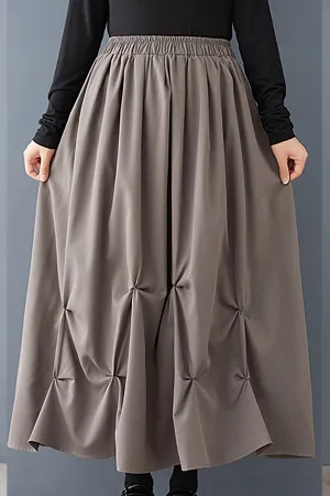 High Elastic Waist Pleated Irregular Skirt