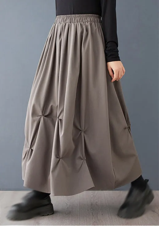 High Elastic Waist Pleated Irregular Skirt