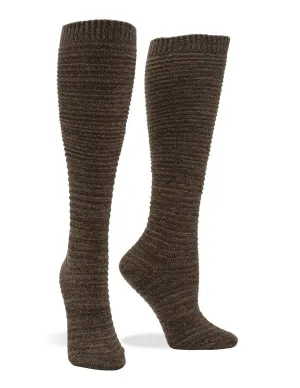 Hue Women's Horizontal Ribbed Knee Sock Espresso O/S