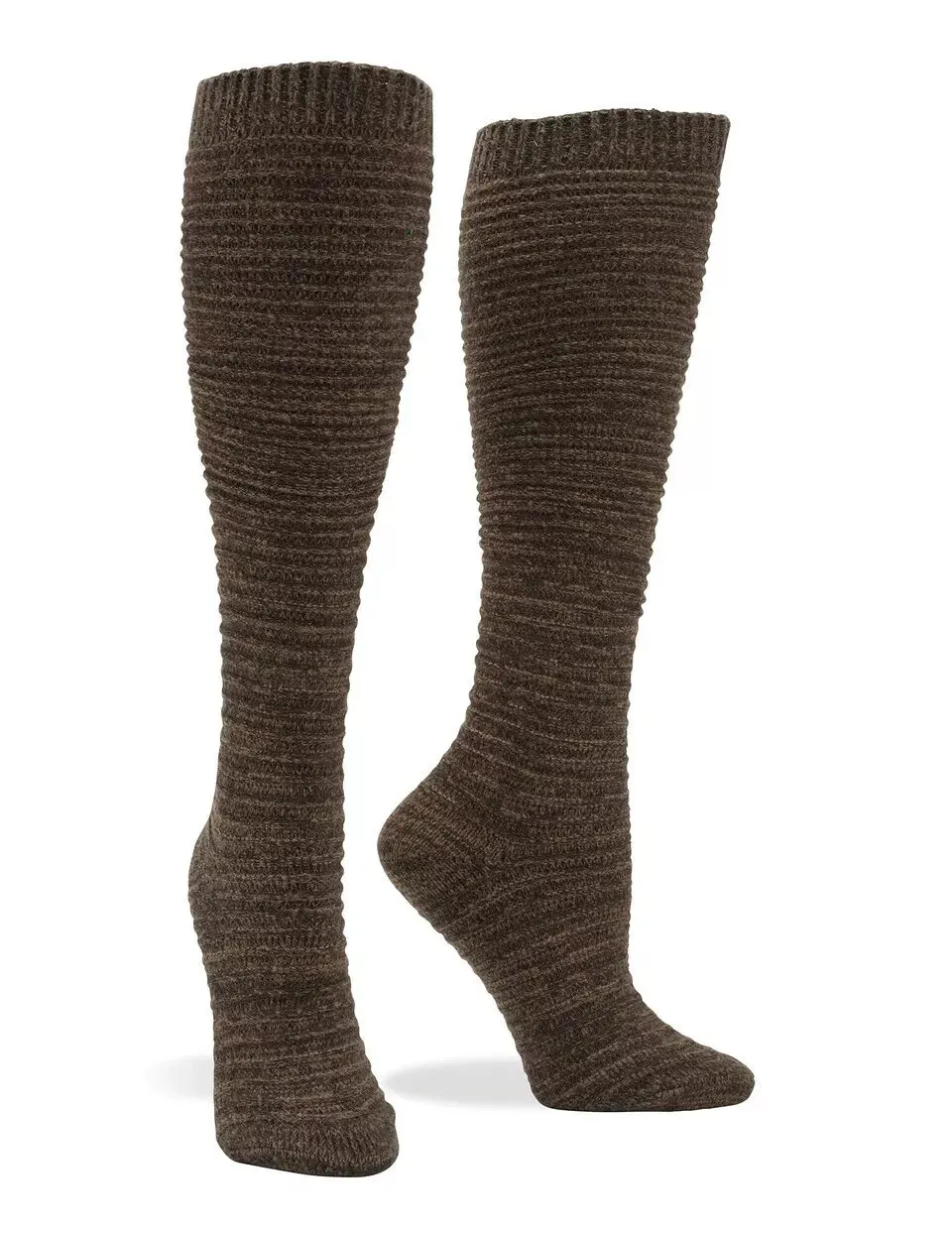 Hue Women's Horizontal Ribbed Knee Sock Espresso O/S