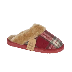 Jo & Joe Shetland Festive Red Womens Comfort Mule Slippers
