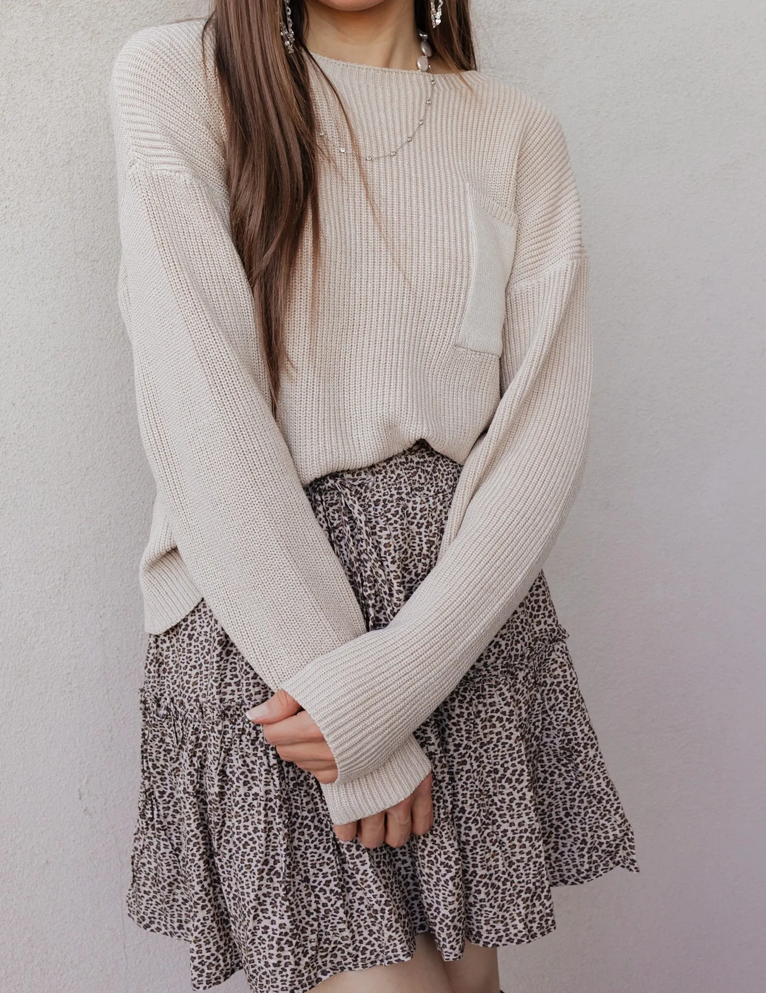 Mandy Micro-Ribbed Pocket Sweater