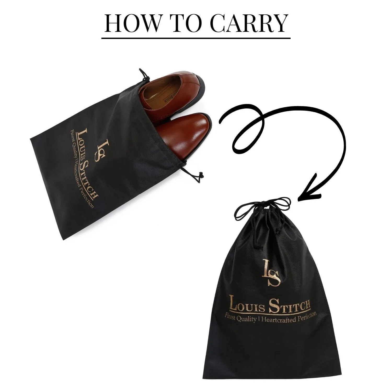 Non Woven Shoe Bag Pack Of  16 Black Plain & Beige See-Thru