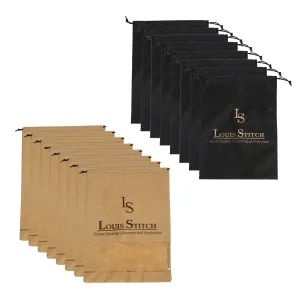 Non Woven Shoe Bag Pack Of  16 Black Plain & Beige See-Thru