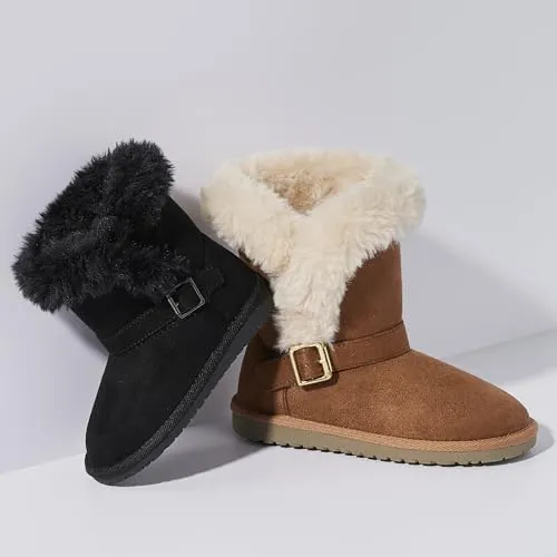 The Children's Place Girls Warm Lightweight Winter Boot Fashion, Onyx, 2 Big Kid