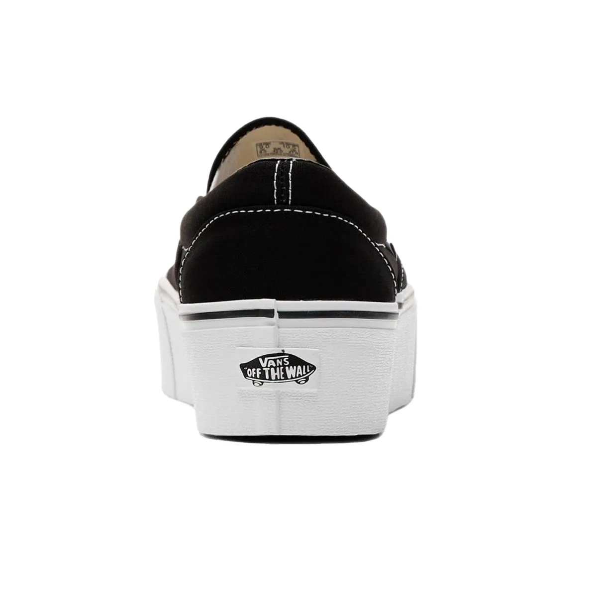 Vans Unisex Classic Slip-On Stackform Skateboarding Shoes VN0A7Q5RBMX Canvas Black/True White