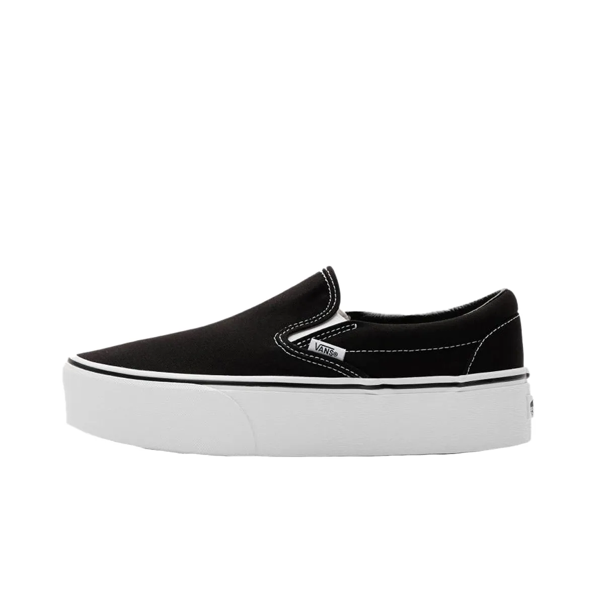 Vans Unisex Classic Slip-On Stackform Skateboarding Shoes VN0A7Q5RBMX Canvas Black/True White
