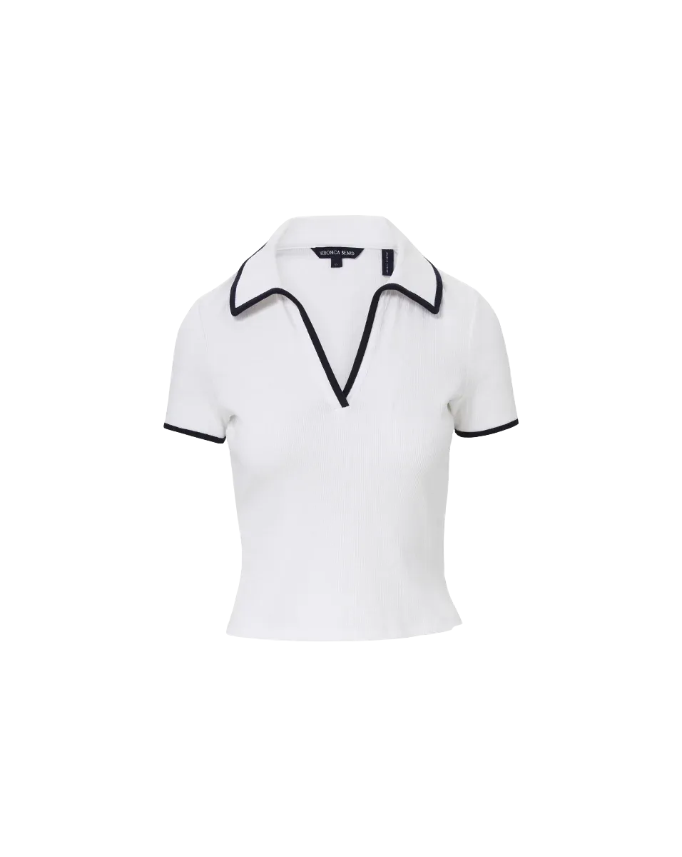 VERONICA BEARD KEARNEY TEE WITH CONTRAST PIPING