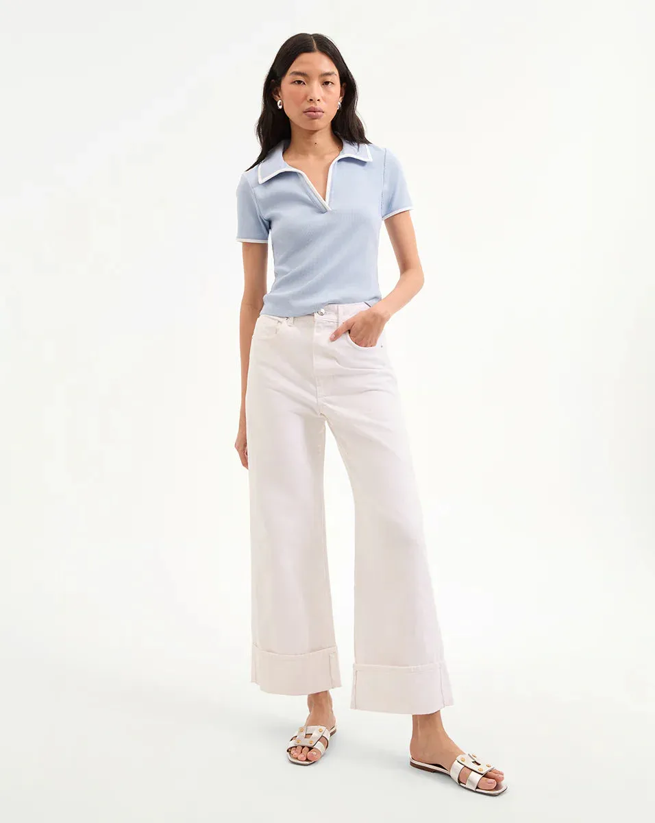 VERONICA BEARD KEARNEY TEE WITH CONTRAST PIPING