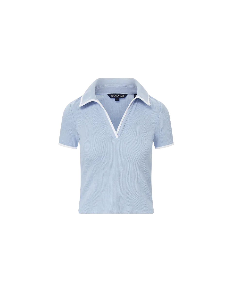 VERONICA BEARD KEARNEY TEE WITH CONTRAST PIPING