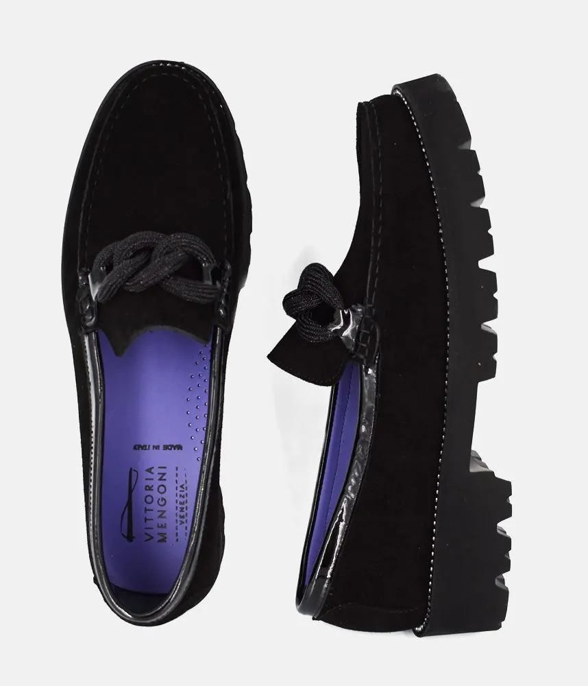 Vittoria Mengoni Premium Black Suede Loafers